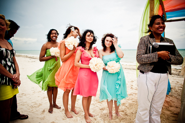 Colorful bridesmaids dresses, photo by JAGstudios